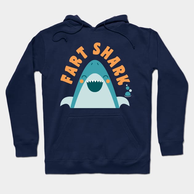 Fart Shark Illustration Funny Hoodie by PodDesignShop